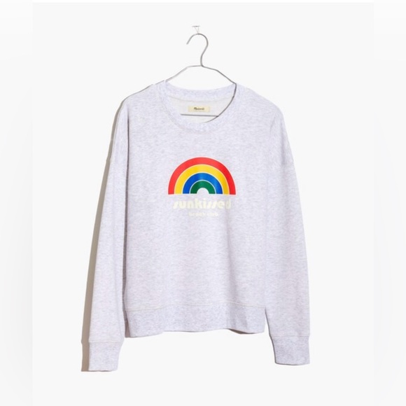 Madewell Tops - Madewell Sun-kissed Beach Club graphic Mainstay Sweatshirt size medium rainbow